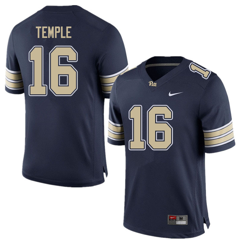 Men #16 Nate Temple Pitt Panthers College Football Jerseys Sale-Home Navy